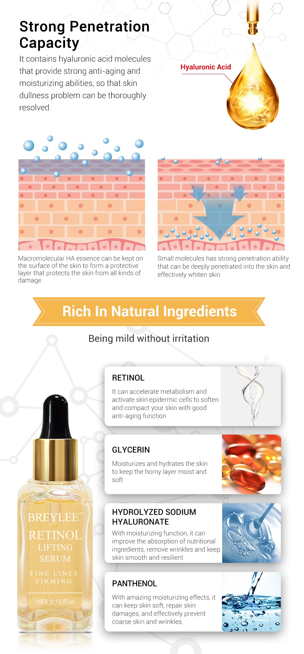 Retinol Lifting Firming  Face Collagen Essence Serum