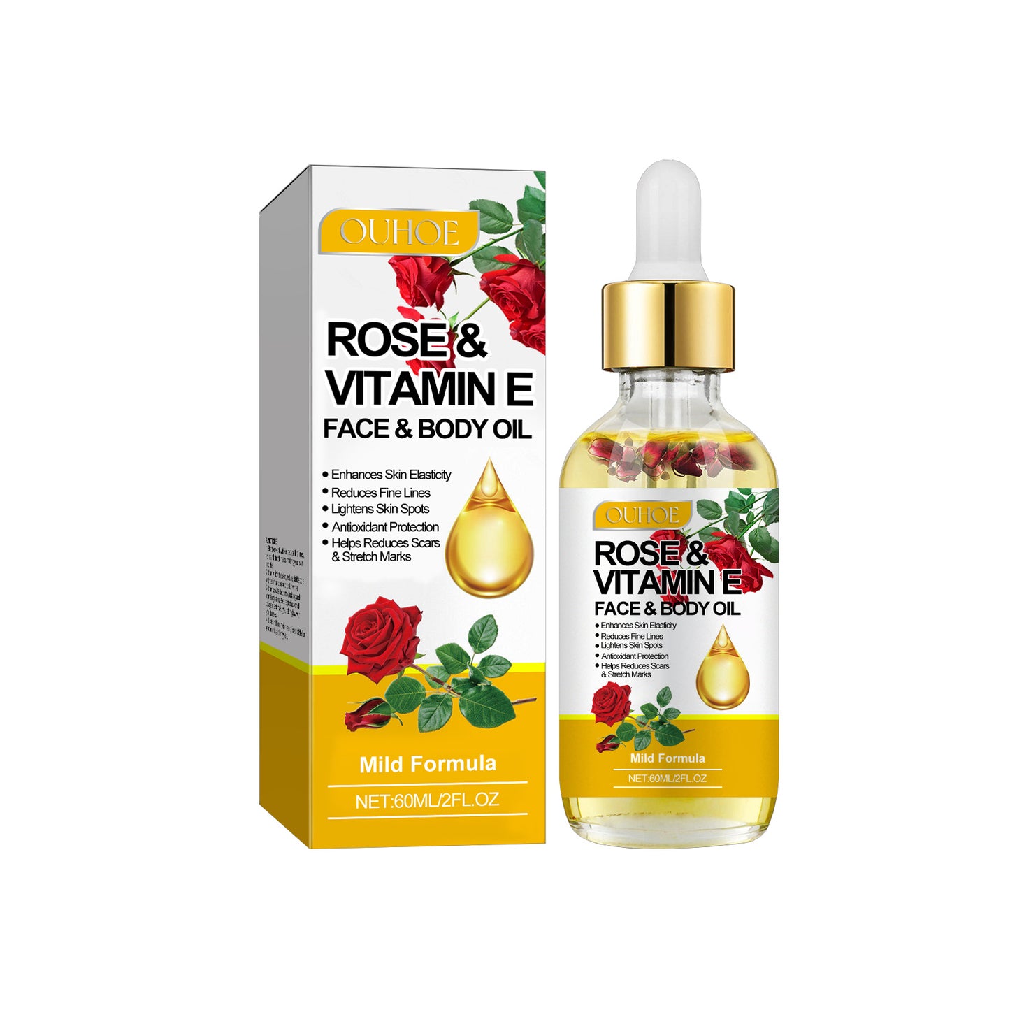 Rose Vitamin E Face Body Oil